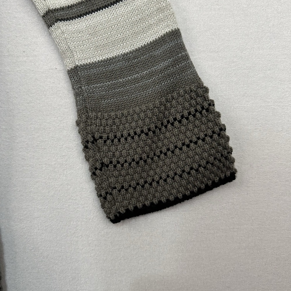 BCBG‎ Maxazria Women's Medium Open Front Cardigan Sweater Gray Black White - Picture 7 of 9